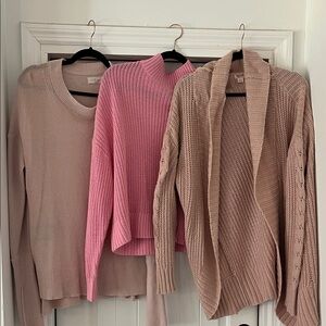 Set of 3! Pink sweaters